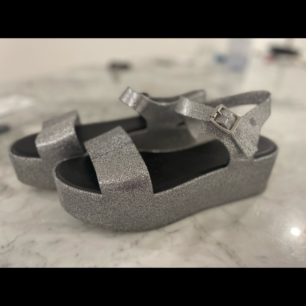 Melissa silver wedges
